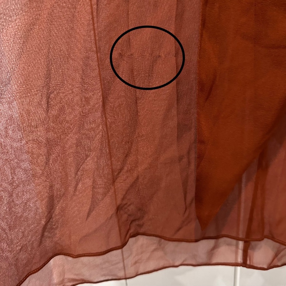 Retrofete Ina Silk Chiffon Dress In Caramel Size Medium - Picture 10 of 16